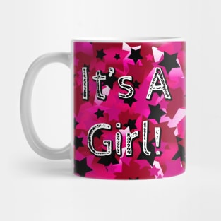 It's A Girl! Pink Stars Mug